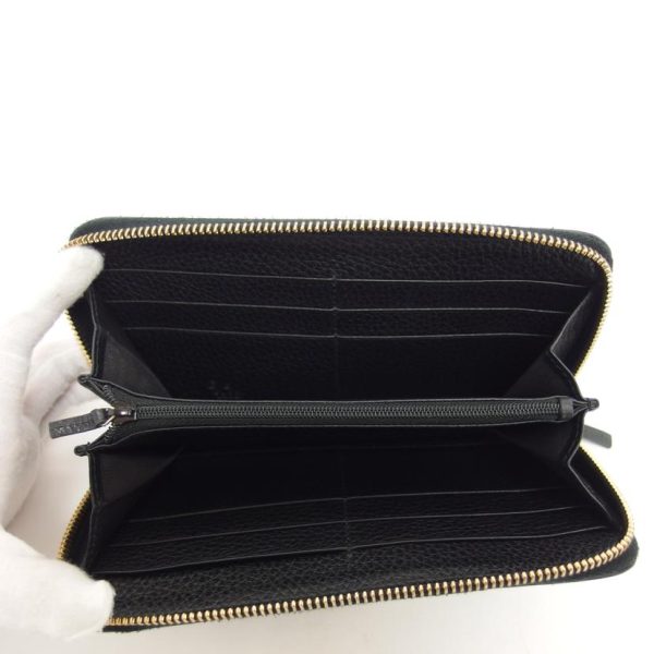 28027 4 Gucci Interlocking G Round Zipper Long Wallet Black