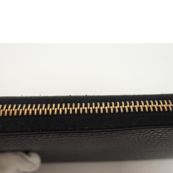 28027 6 Gucci Interlocking G Leather Round Zipper Long Wallet Black