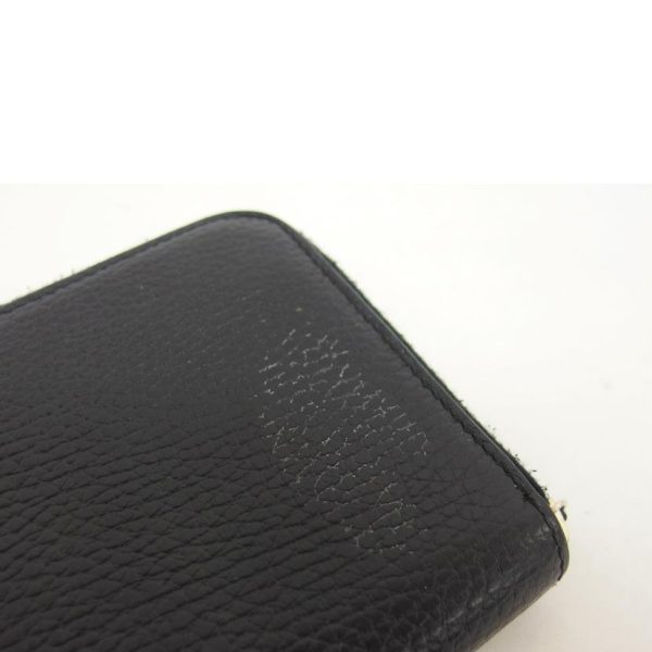 28027 7 Gucci Interlocking G Leather Round Zipper Long Wallet Black