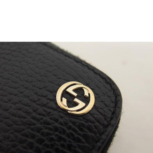 28027 8 Gucci Interlocking G Round Zipper Long Wallet Black