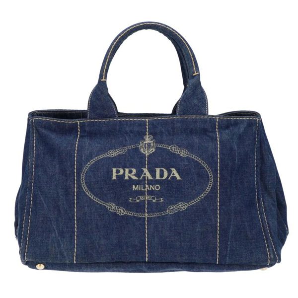 28158 1 Prada Kanapa Tote Bag Blue Denim