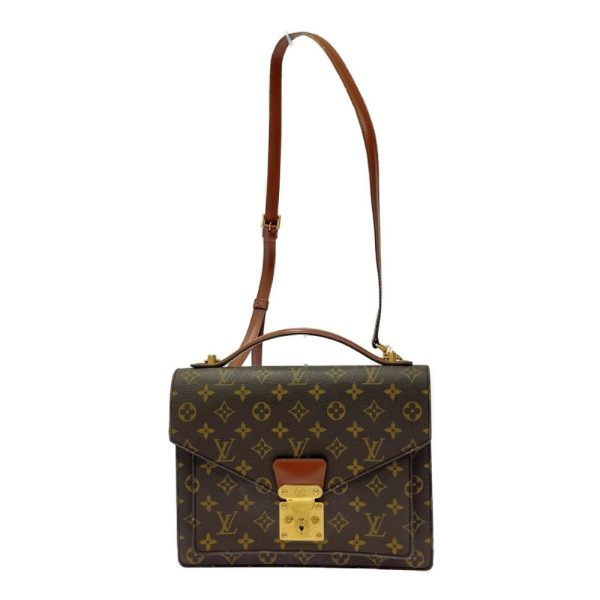 281637 1 LOUIS VUITTON Monogram PVC Monceau 28 2WAY Handbag Brown