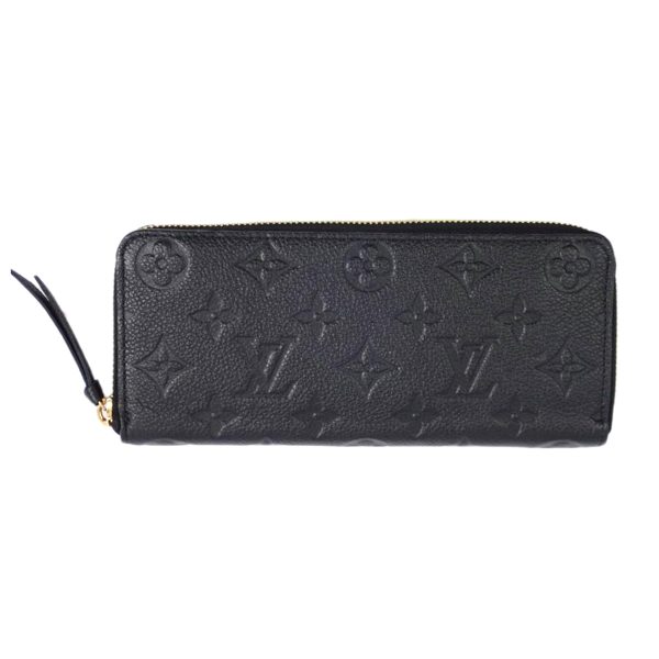 28201 2 Louis Vuitton Portefeuil Clemence Empreinte Wallet Black