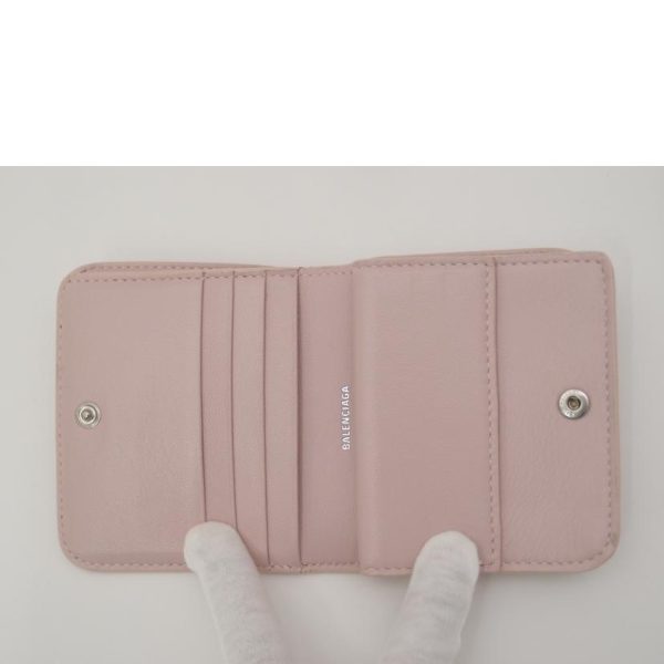 28207 5 Balenciaga Cash Flap Bi Fold Wallet Pink