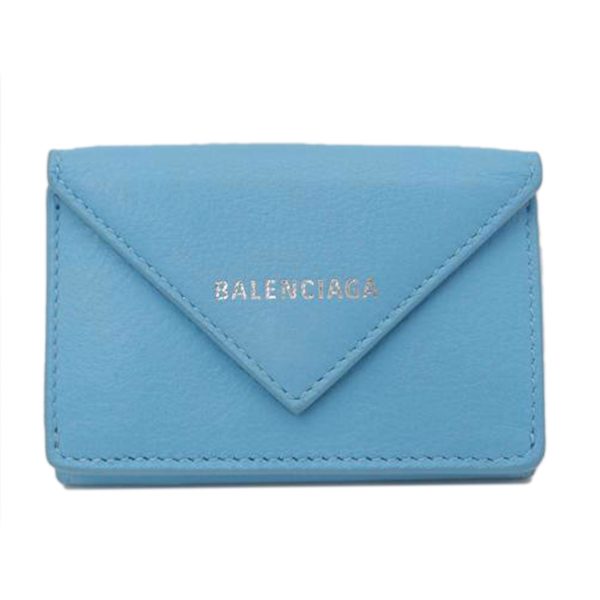 28214 1 Balenciaga Paper Mini Wallet Bag Blue