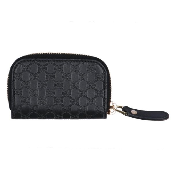 28267 2 Gucci Guccisima Round Zipper Coin Case Black