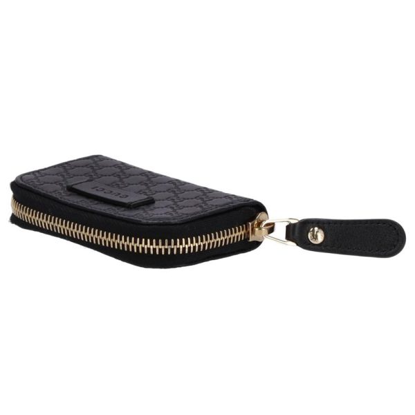 28267 4 Gucci Guccisima Round Zipper Coin Case Black