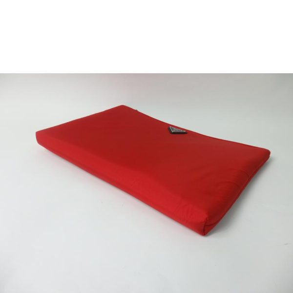 28341 3 Prada Triangle Logo Plate Nylon Saffiano Clutch Bag Red Black