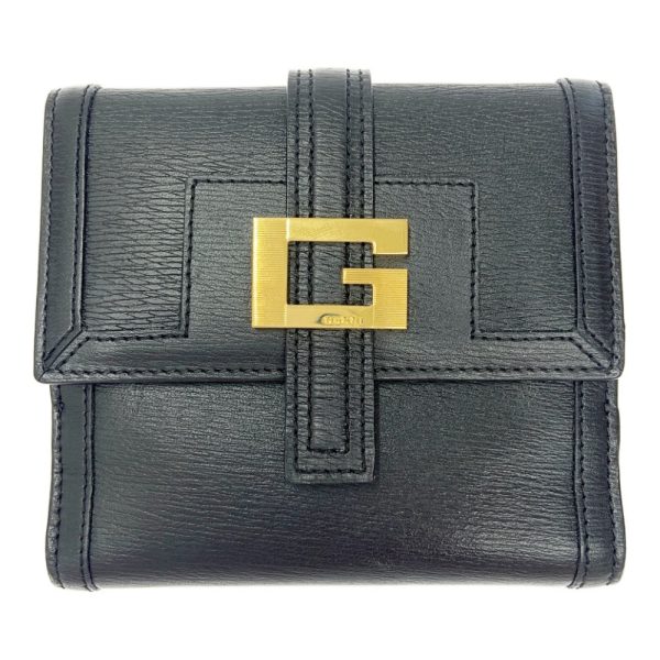 284005 1 Gucci Leather W Hook Bifold Wallet Black