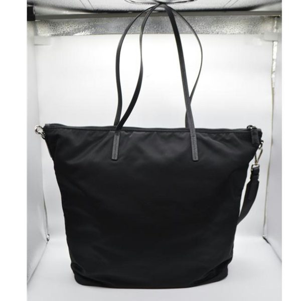 28509 2 Prada Tessuto Nylon 2WAY Leather Tote Nero