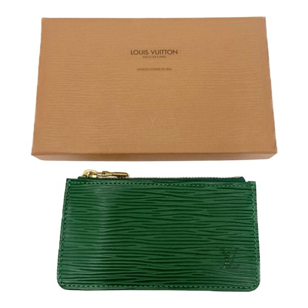 286097 10 LOUIS VUITTON Epi Leather Pochette Cleat Coin Case Borneo Green