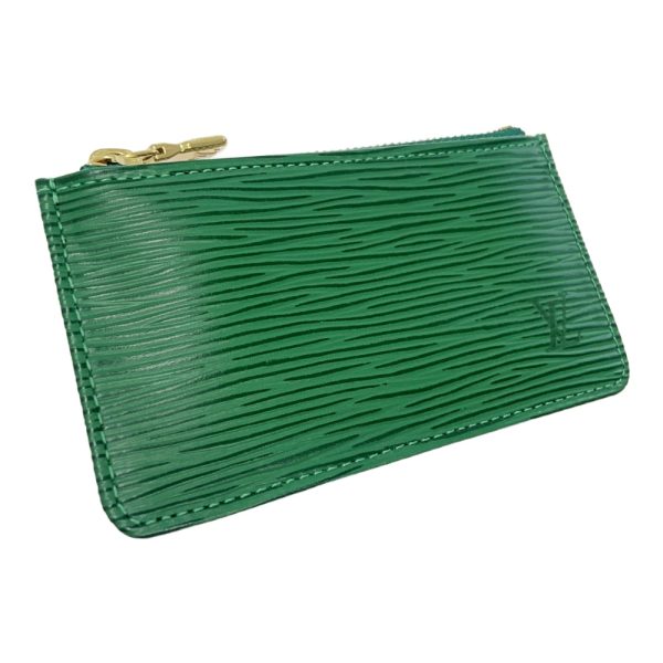 286097 3 LOUIS VUITTON Epi Leather Pochette Cleat Coin Case Borneo Green