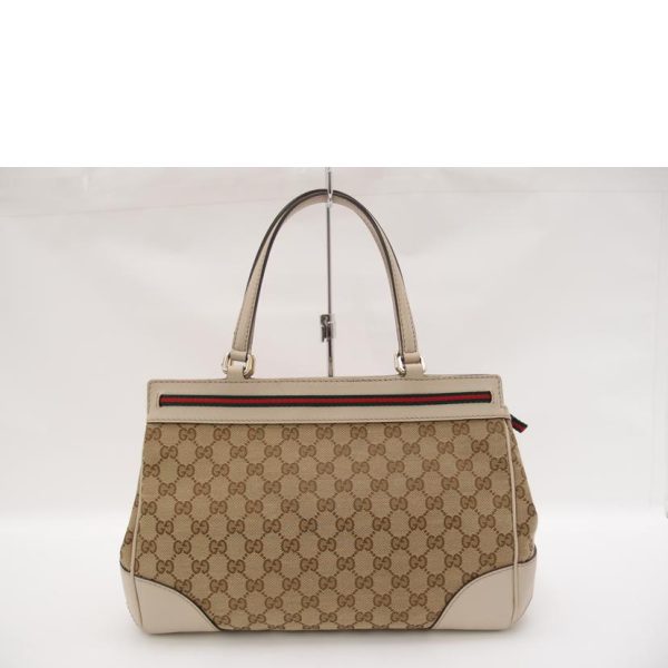 28635 2 Gucci GG Canvas Mayfair Medium Tote Bag Beige