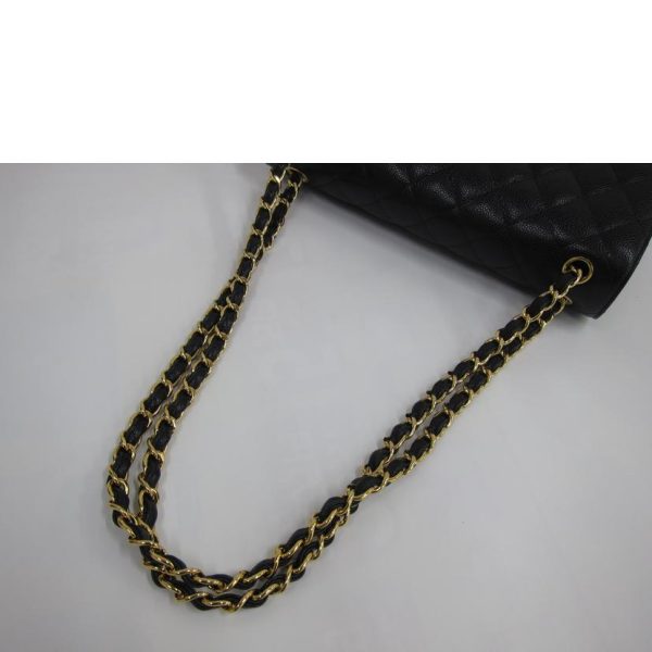 28907 3 Chanel Matelasse Chain Shoulder Bag Black