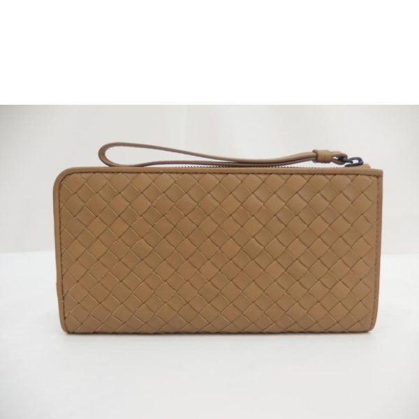 28932 2 Bottega Veneta Intrecciato L Shaped Zipper Beige