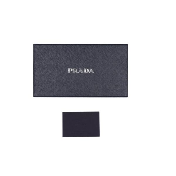 28943 4 Prada Saffiano 2 Fold Long Wallet Black