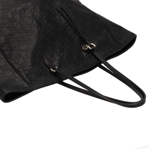 29031 3 Gucci Guccisima Burly Leather Tote Bag Black