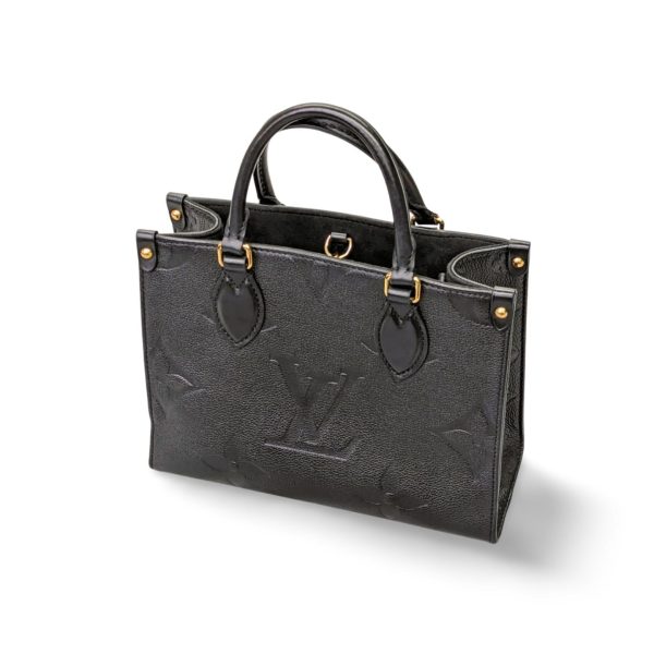 290 01 Louis Vuitton Monogram Empreinte On The Go PM Tote Bag Black