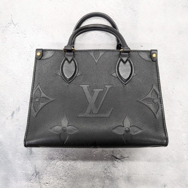 290 03 Louis Vuitton Monogram Empreinte On The Go PM Tote Bag Black