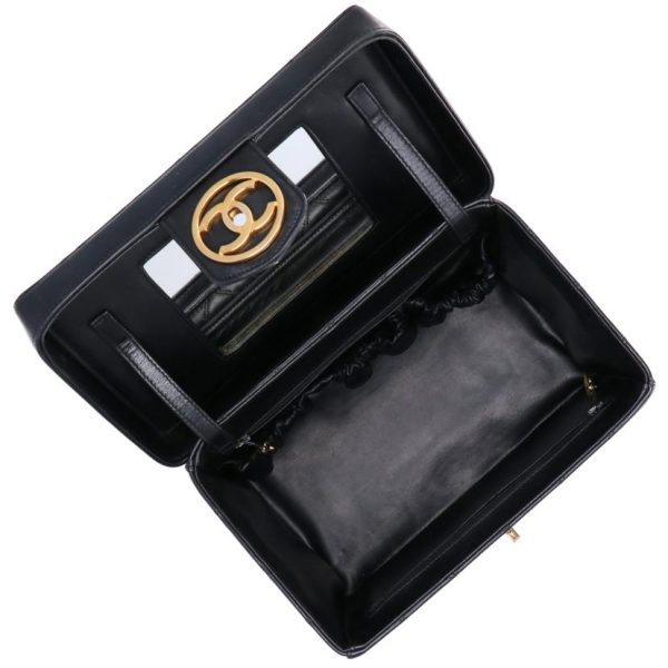 29251 5 Chanel Vintage Cocomark Vanity Bag Black