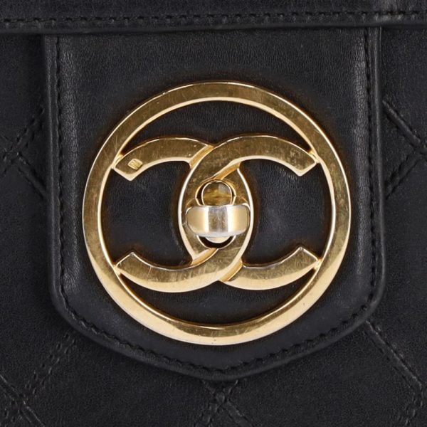 29251 7 Chanel Vintage Cocomark Vanity Bag Black