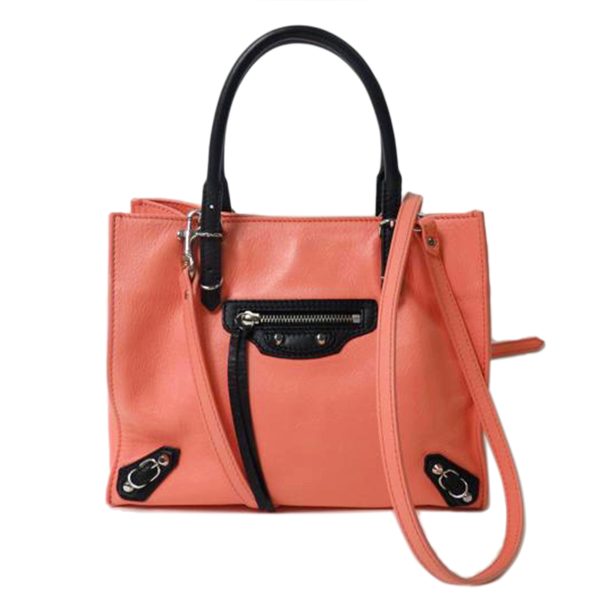 29478 1 Balenciaga Paper Mini 2 Way Bag Salmon Pink x Black