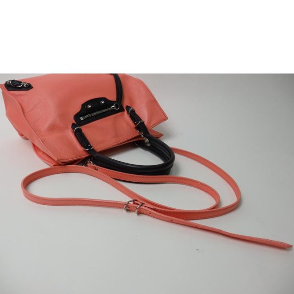 29478 4 Balenciaga Paper Mini 2 Way Bag Salmon Pink x Black