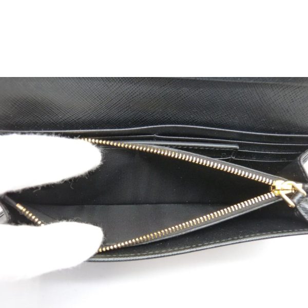 29561 5 PRADA Long Wallet with Pass Case Bag Black