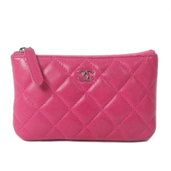 29591 1 Chanel Cocomark Matelasse Coin Case Pouch Pink