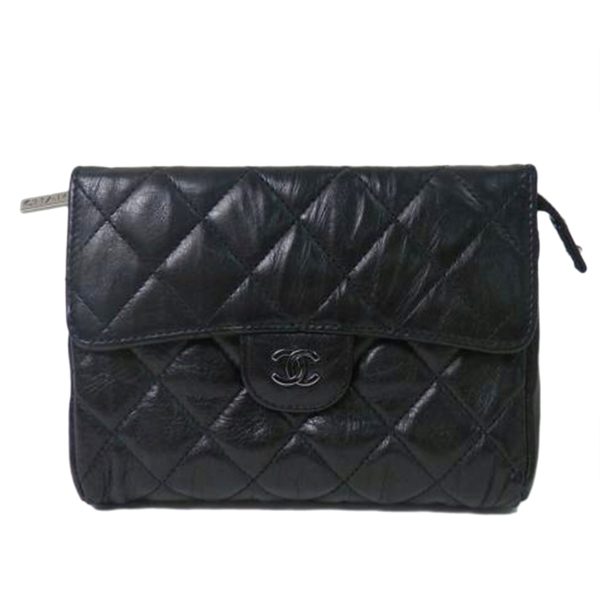 29768 1 Chanel Cocomark Matelasse Pouch Bag Black