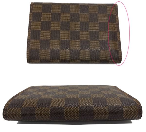 2977 3 Louis Vuitton Damier Porte Tresor Etuit Papier Trifold Wallet Canvas Brown