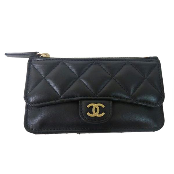 29782 1 Chanel Cocomark Matelasse Coin Case Card Case Gold Hardware