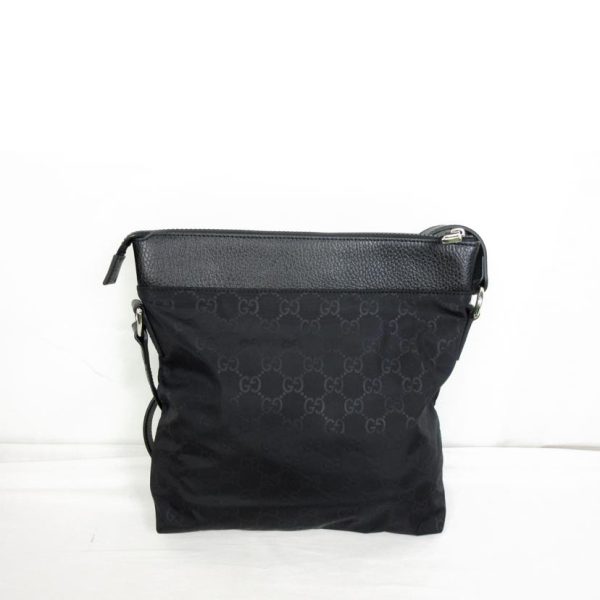 29922 2 Gucci GG Nylon Shoulder Bag Black