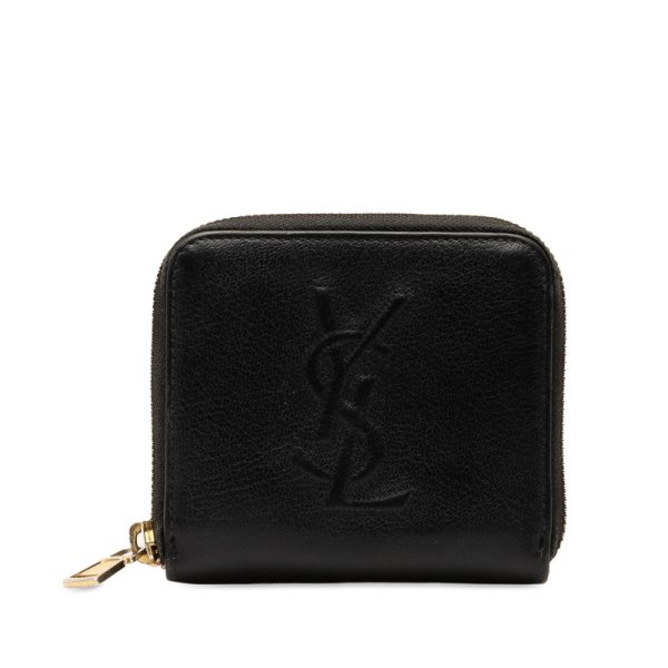 2m5h1squrqbhf1p7 1 Saint Laurent Bifold Round Fauner Compact Wallet Black Leather