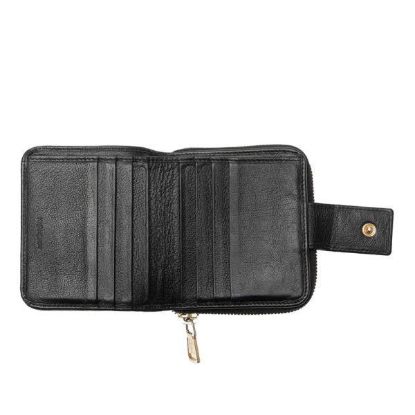 2m5h1squrqbhf1p7 5 Saint Laurent Bifold Round Fauner Compact Wallet Black Leather