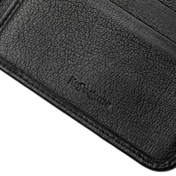 2m5h1squrqbhf1p7 7 Saint Laurent Bifold Round Fauner Compact Wallet Black Leather