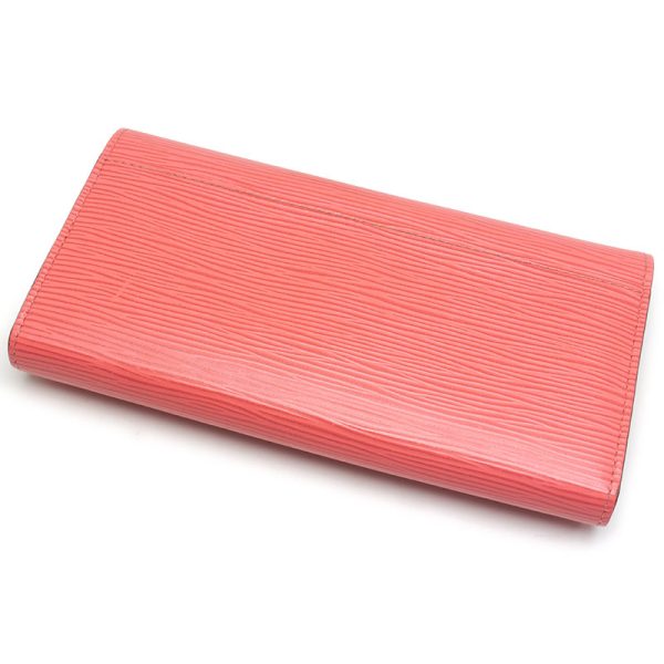 2sh0525 2 Louis Vuitton LV Portefeuille Sala M60604 Epi Corail Pink Long Wallet