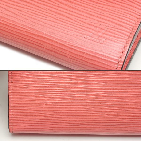 2sh0525 4 Louis Vuitton LV Portefeuille Sala M60604 Epi Corail Pink Long Wallet