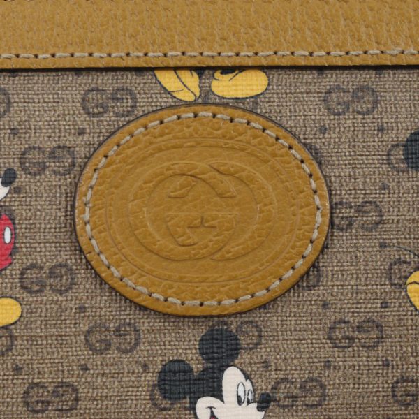 3 14 Gucci Disney Mickey Mouse Round Zipper Wallet Brown