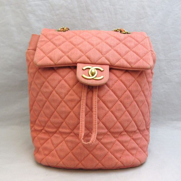 3 cha190516 1r Chanel Matelasse Backpack Denim Rucksack Pink