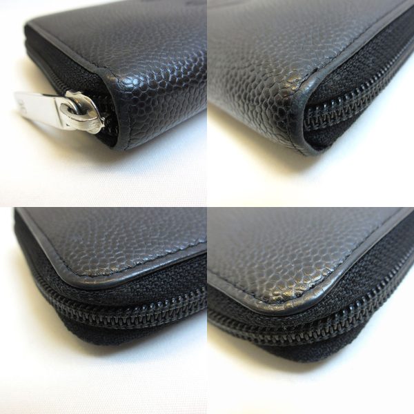 3 cha210114 1u 02 Chanel Long Wallet Caviar Skin Black