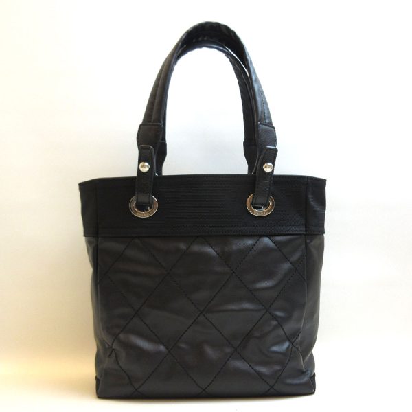 3 cha210305 2ta 01 Chanel Paris Biarritz Tote PM Black Handbag