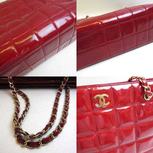 3 cha210822 1u 05 Chanel Chocolate Bar Chain Tote Bag Red