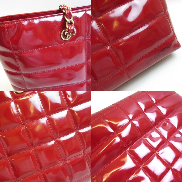 3 cha210822 1u 06 Chanel Chocolate Bar Chain Tote Bag Red