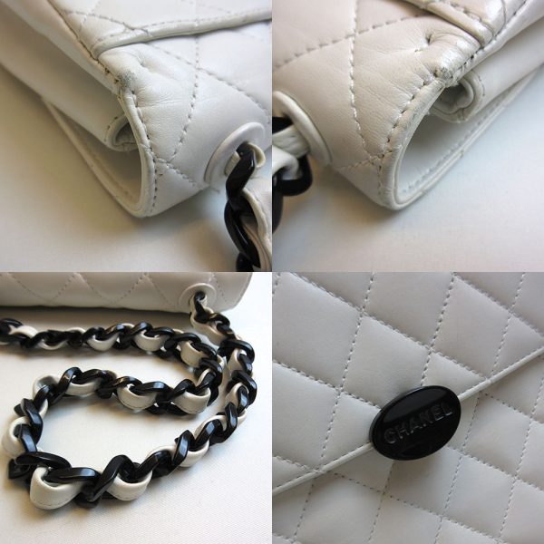 3 cha220129 3u 04 Chanel Matelasse Plastic Chain Shoulder Bag White