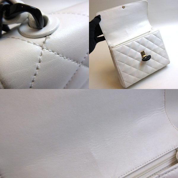 3 cha220129 3u 05 Chanel Matelasse Plastic Chain Shoulder Bag White