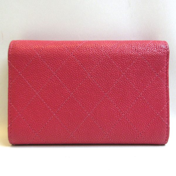 3 cha220324 1u 01 Chanel Caviar Skin Bifold Wallet Pink