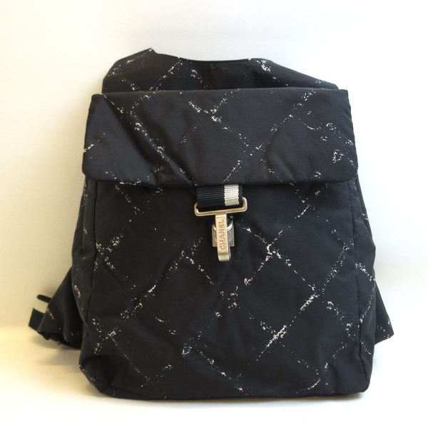 3 cha220324 4ta Chanel Vintage Travel Line Rucksack Backpack Black