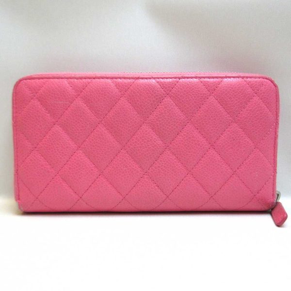 3 cha220329 1ta 01 Chanel Long Wallet Round Zipper Salmon Pink