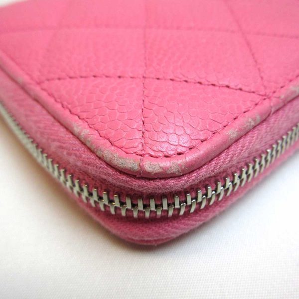 3 cha220329 1ta 03 Chanel Long Wallet Round Zipper Salmon Pink